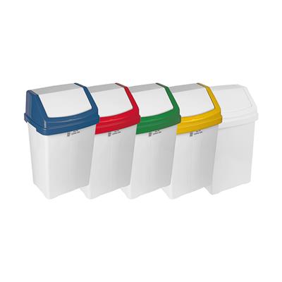 50 Litre Swing Bin White With Colour Lid