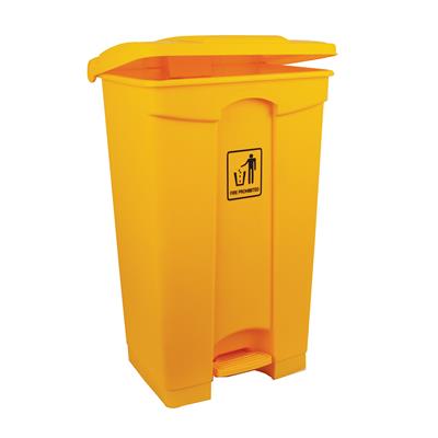 87L Polypropylene Pedal Bin Yellow