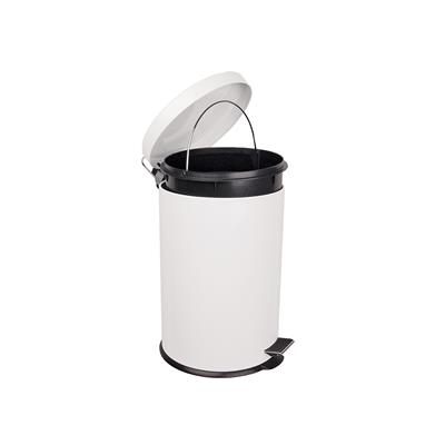 12ltr white Steel Pedal Bin